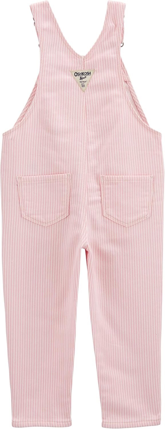 imageOSHKOSH BGOSH babygirls Worlds Best OverallsPink Hickory Stripe