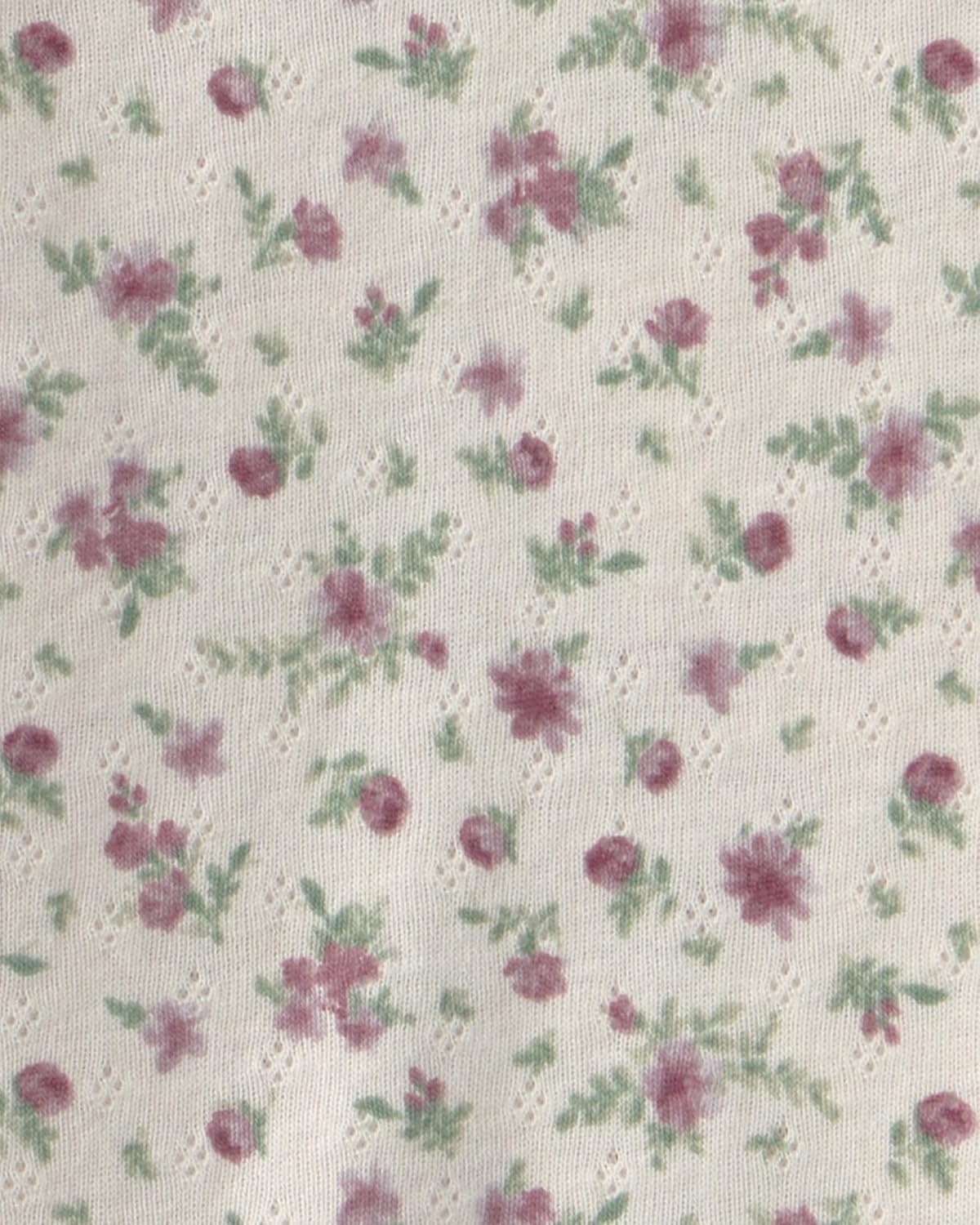 imageOshKosh Bgosh Girl LongSleeve Bodysuit White Floral 3M