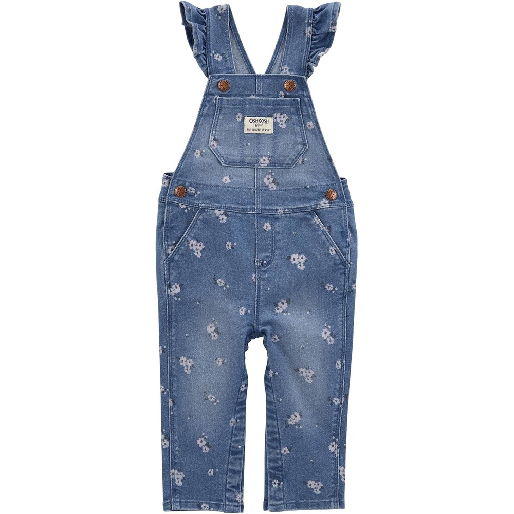 imageOSHKOSH BGOSH babygirls Worlds Best OverallsBlue Floral Denim