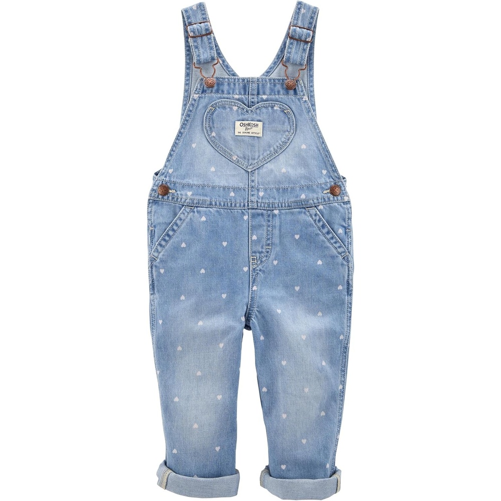 imageOSHKOSH BGOSH babygirls Worlds Best OverallsDenim Hearts