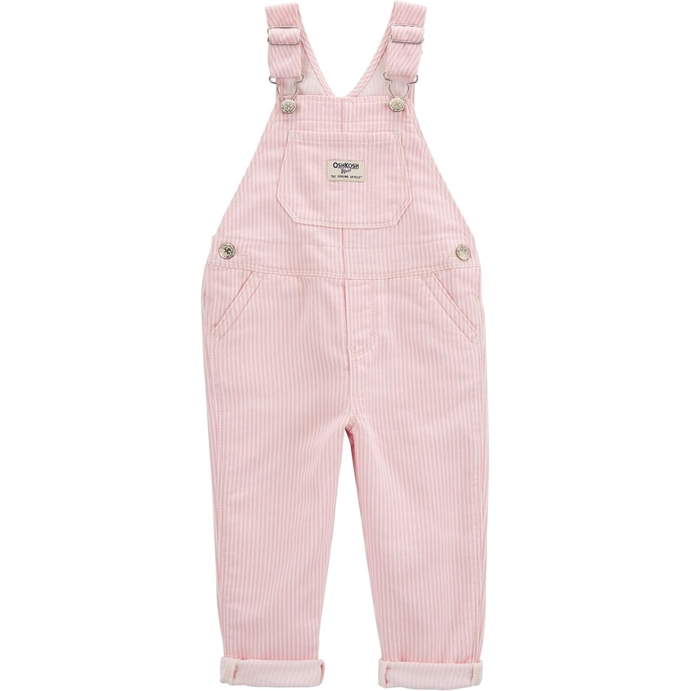 imageOSHKOSH BGOSH babygirls Worlds Best OverallsPink Hickory Stripe