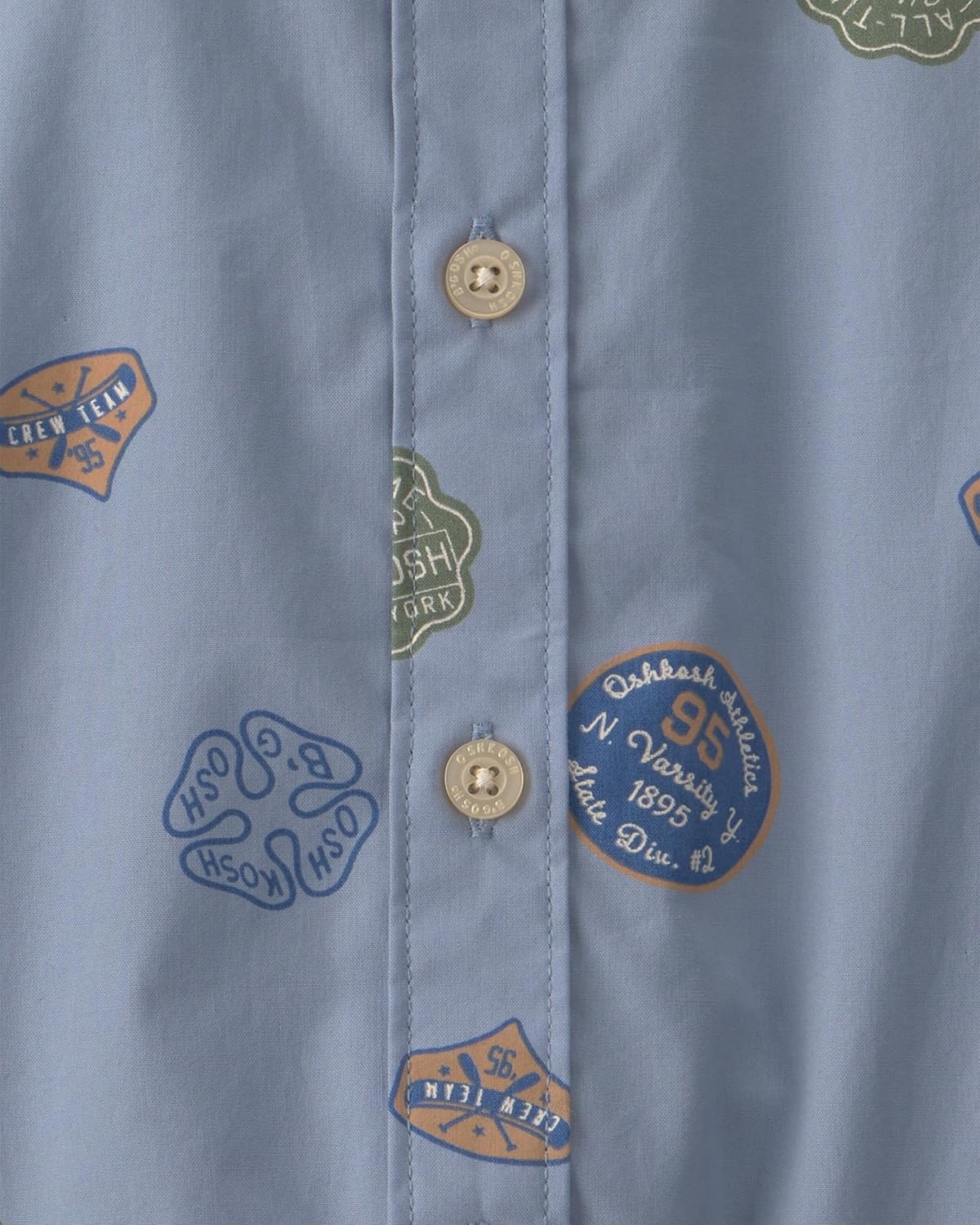 image:imageOSHKOSH BGOSH Baby Boys Buttonfront BodysuitBlue Patchwork