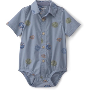 OSHKOSH B’GOSH Baby Boys’ Buttonfront Bodysuit(Blue Patchwork)