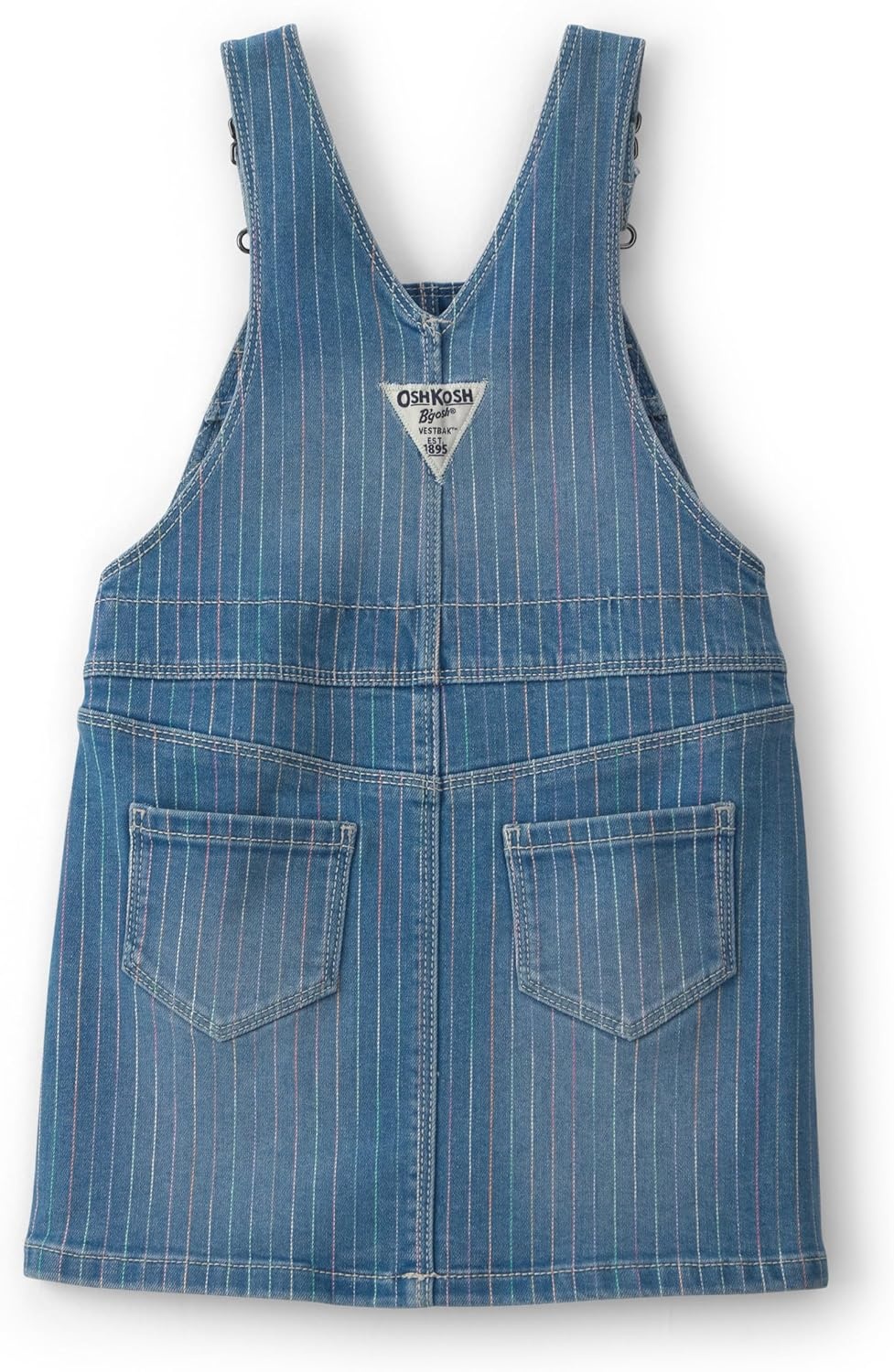 image:imageOshkosh Girls Worlds Best OverallsBlue Rainbow Stripe Skirtall