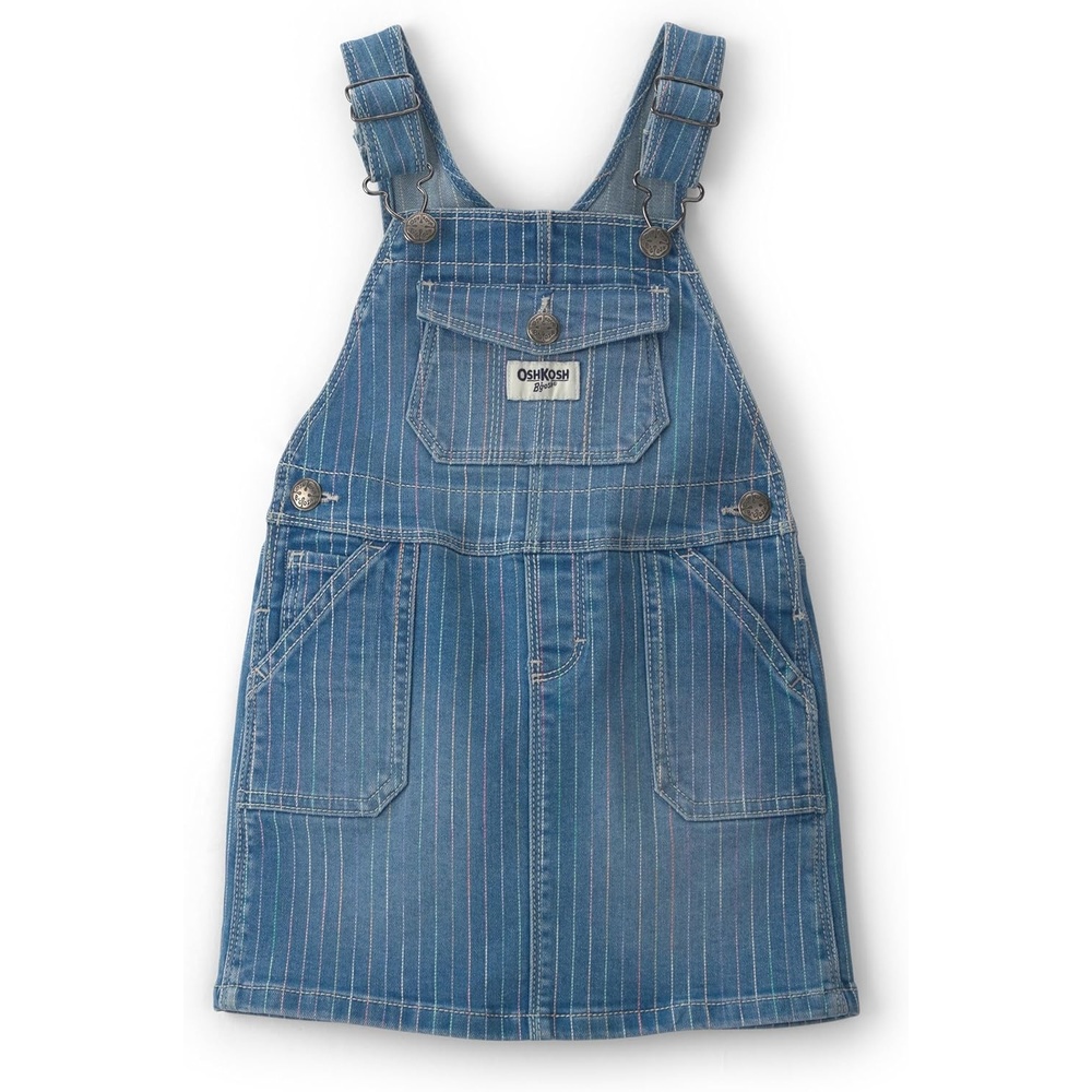 image:imageOshkosh Girls Worlds Best OverallsBlue Rainbow Stripe Skirtall