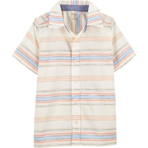 OshKosh B’Gosh Boys Short Sleeve Woven Buttonfront Shirt(Cream Stripes Kid)