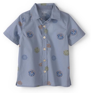 OshKosh B’Gosh Boys Short Sleeve Woven Buttonfront Shirt(Light Blue)