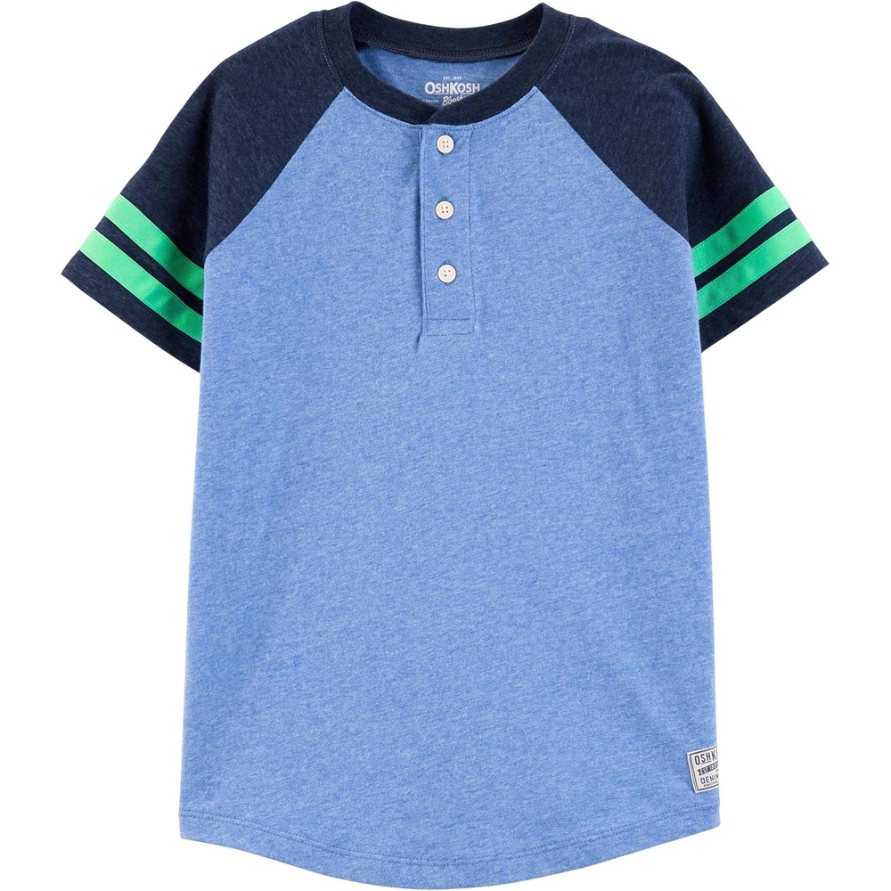 image:imageOSHKOSH BGOSH Boys Short Sleeve HenleyBlue LapisDeep Navy