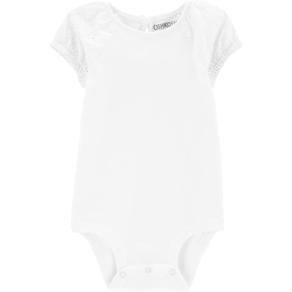 image:imageOSHKOSH BGOSH Baby Girls Shortsleeve BodysuitIvory Eyelet