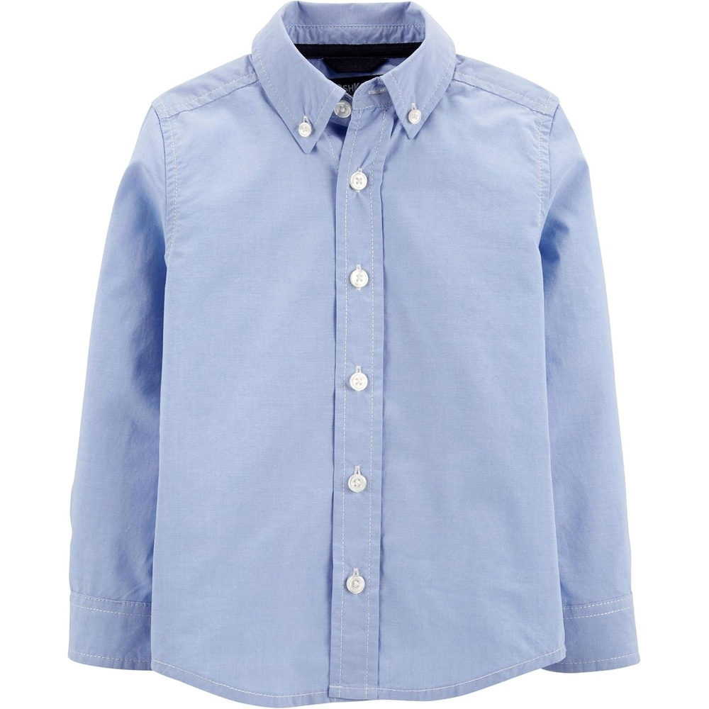 image:imageOshKosh BGosh Boys Long Sleeve Woven Buttonfront ShirtLight Blue Plaid