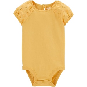 OSHKOSH B’GOSH Baby Girls’ Short-sleeve Bodysuit(Dandy Lion Eyelet)