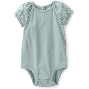 OSHKOSH B’GOSH Baby Girls’ Short-sleeve Bodysuit(Green Floral)