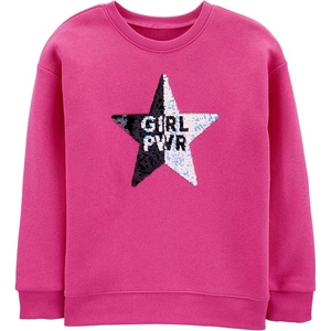 OSHKOSH B’GOSH Girls’ Flip Sequin Pullover(Sixteen Candles Pink)