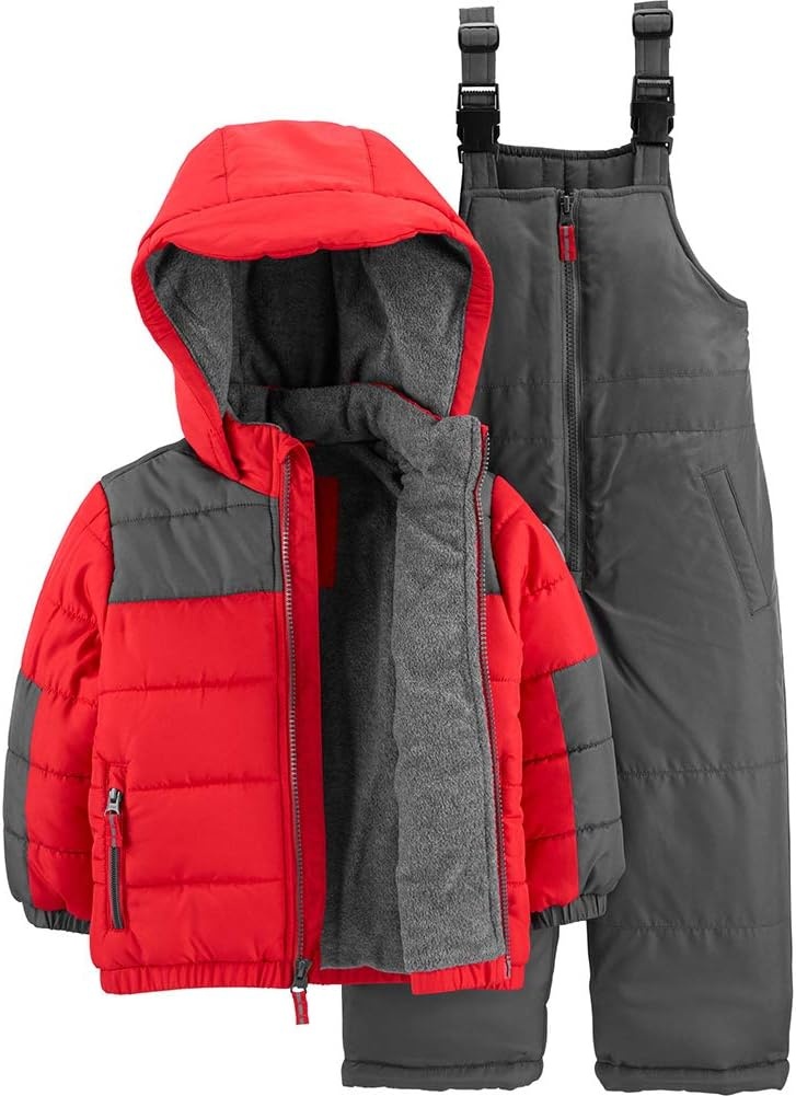 image:imageOshKosh BGosh Boys Ski Jacket and Snowbib Snowsuit SetRed AlertNew Carbon