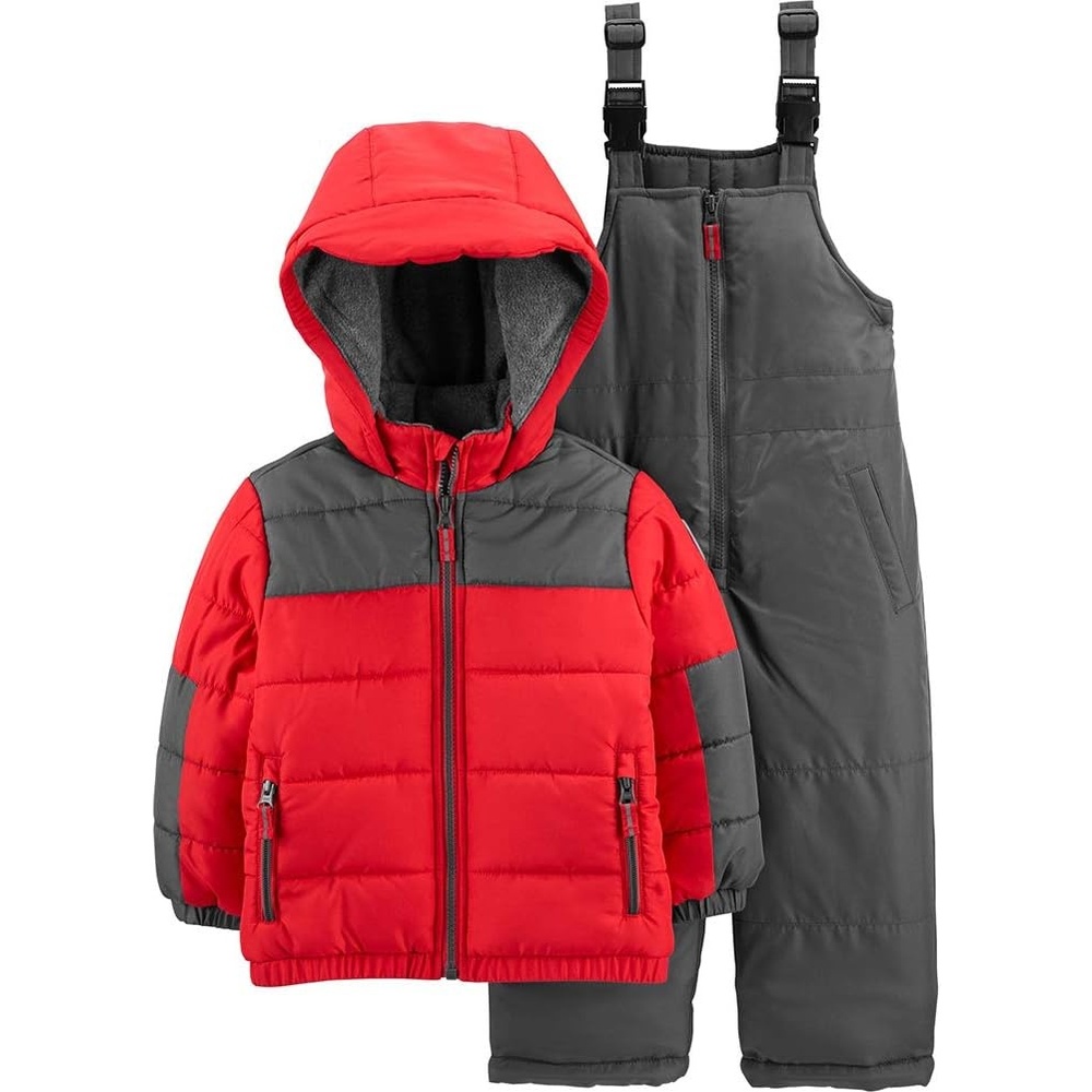 image:imageOshKosh BGosh Boys Ski Jacket and Snowbib Snowsuit SetRed AlertNew Carbon