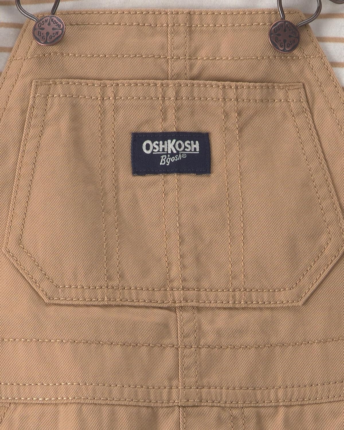image:imageOSHKOSH BGOSH Baby Boys 2piece Overall SetsBrown Ivory Stripe