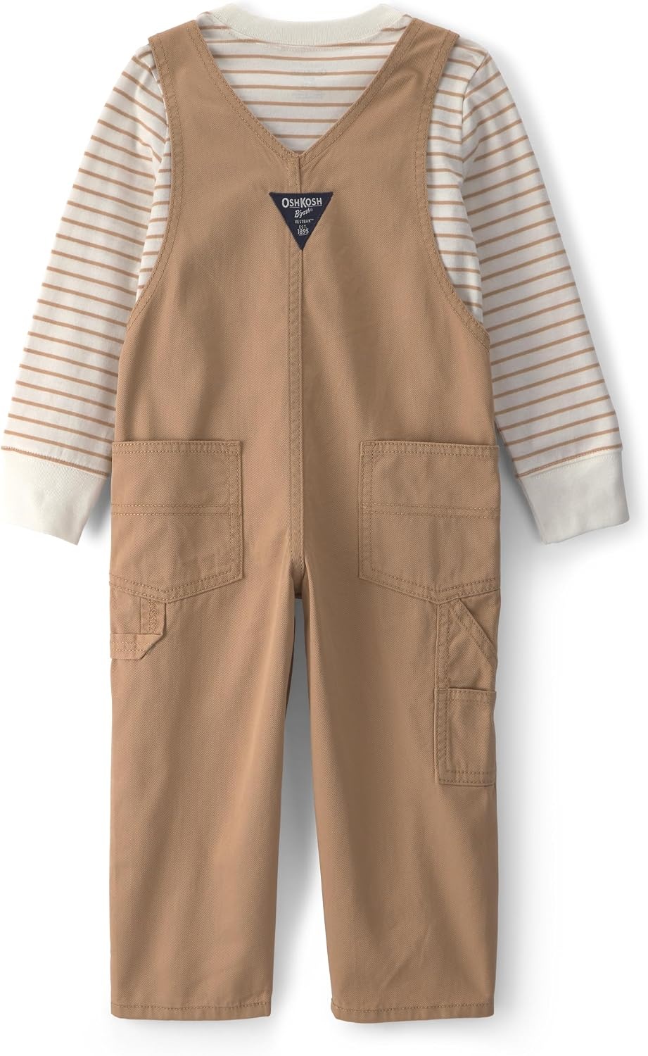 image:imageOSHKOSH BGOSH Baby Boys 2piece Overall SetsBrown Ivory Stripe