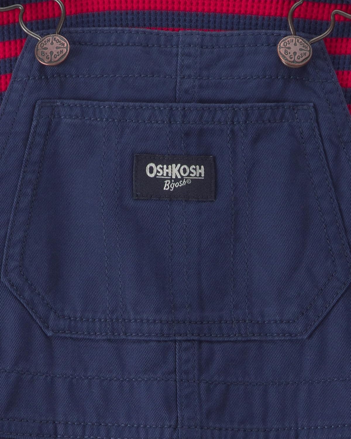 image:imageOSHKOSH BGOSH Baby Boys 2piece Overall SetsNavy Red Stripe