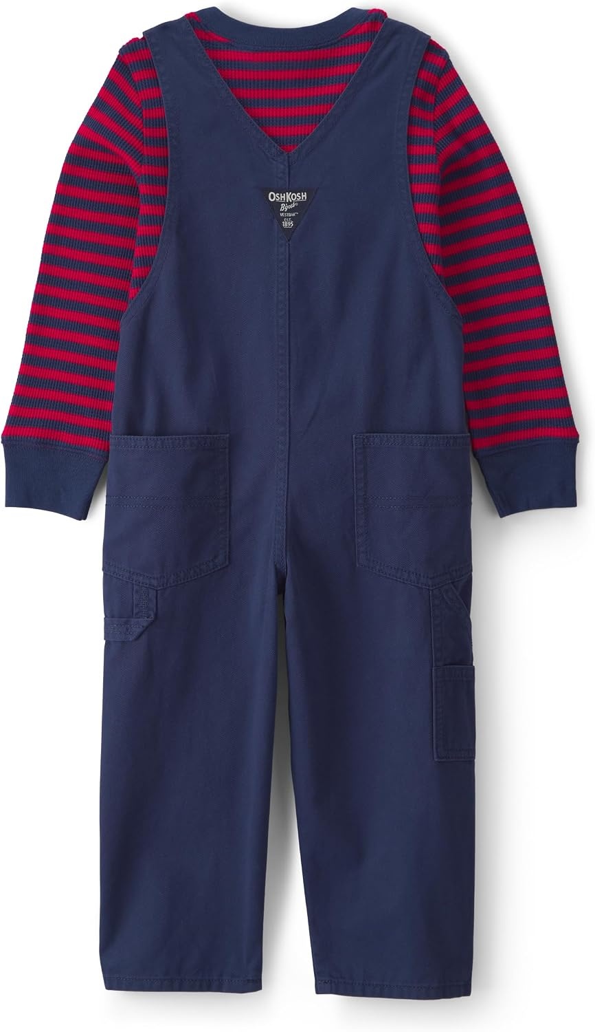 image:imageOSHKOSH BGOSH Baby Boys 2piece Overall SetsNavy Red Stripe