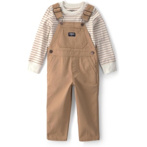 OSHKOSH B’GOSH Baby Boys’ 2-piece Overall Sets(Brown Ivory Stripe)