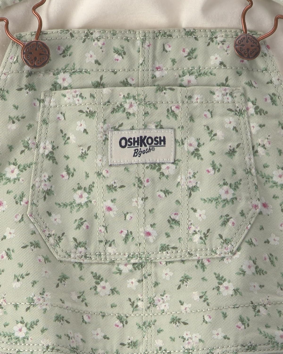 image:imageOSHKOSH BGOSH Baby Girls 2piece Overall SetsGreen Ivory Floral