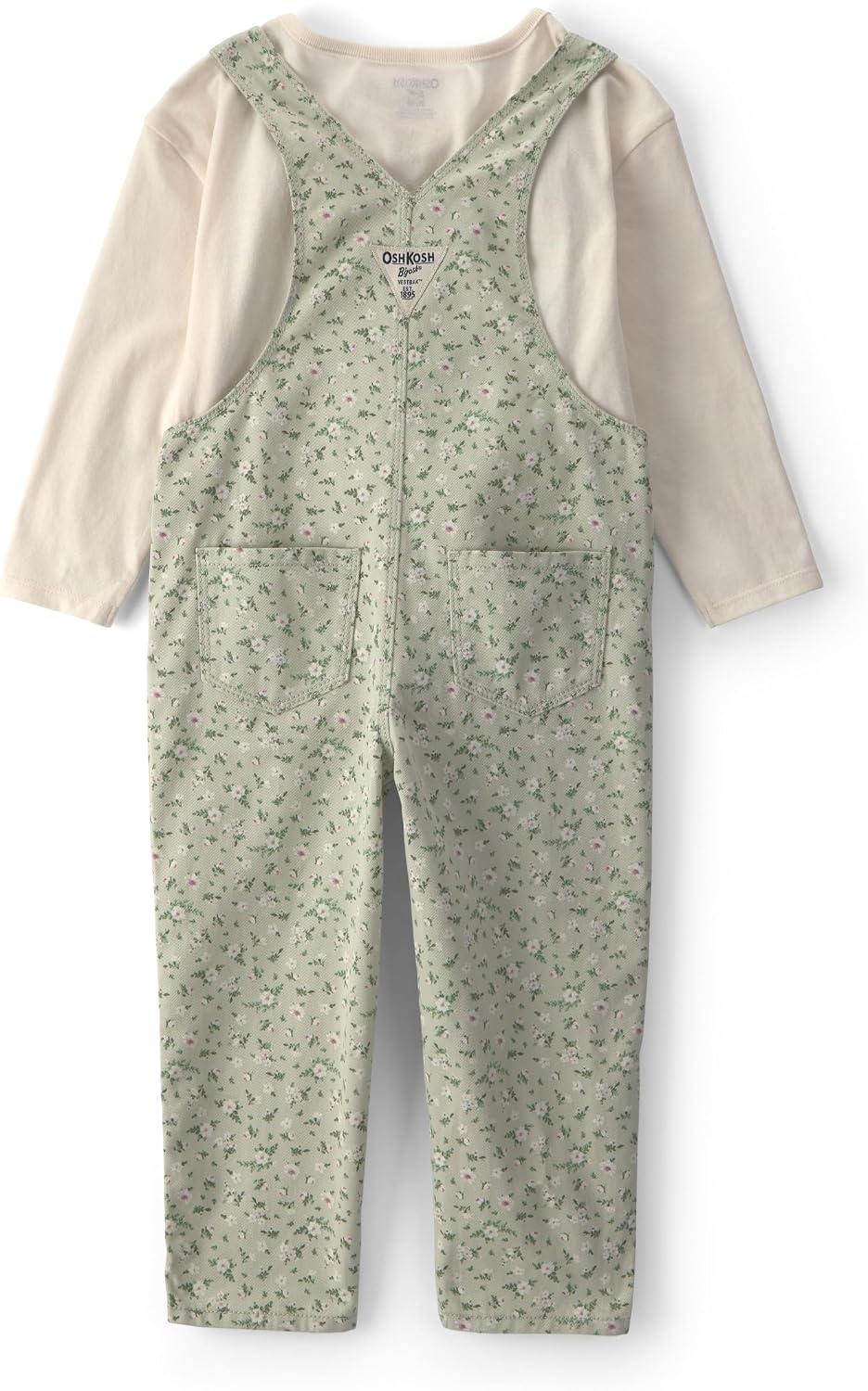 image:imageOSHKOSH BGOSH Baby Girls 2piece Overall SetsGreen Ivory Floral