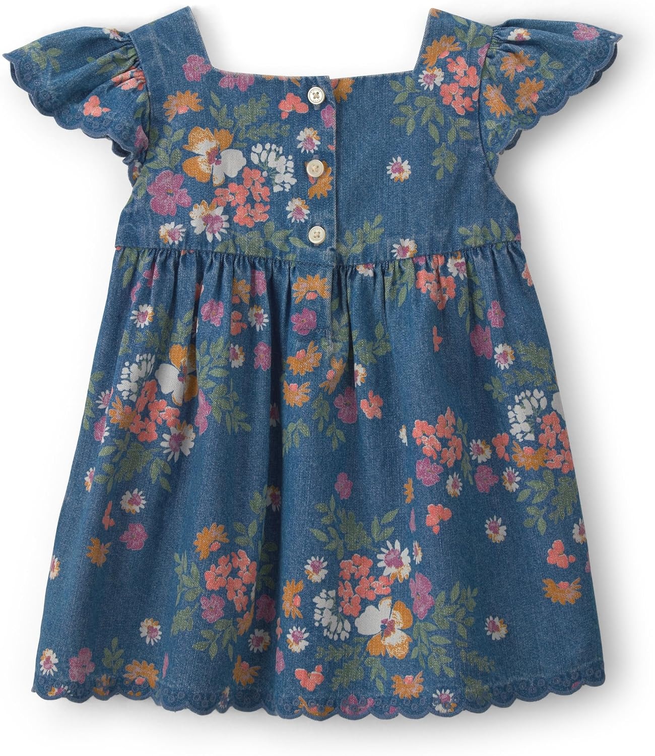 image:imageOshKosh BGosh Baby Girls Woven Denim Floral DressDenim Dark Wash Floral