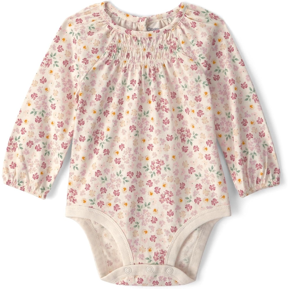 image:imageOSHKOSH BGOSH Baby Girls Longsleeve BodysuitIvory Cream Floral