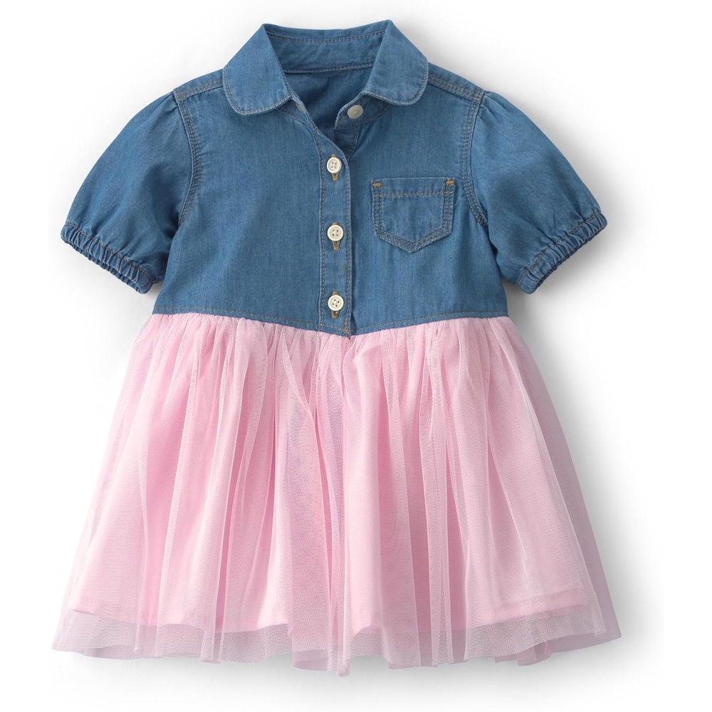 image:imageOshKosh BGosh Baby Girls Denim Tulle DressLight Wash Denim Tulle