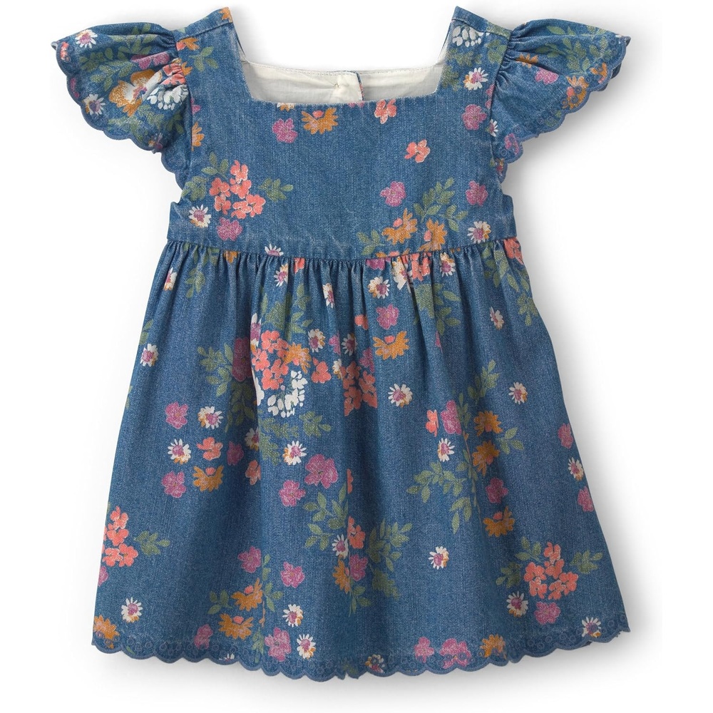 image:imageOshKosh BGosh Baby Girls Woven Denim Floral DressDenim Dark Wash Floral