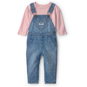OSHKOSH B’GOSH Baby Girls’ 2-piece Overall Sets(Blue Pink Denim)