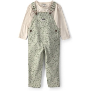 OSHKOSH B’GOSH Baby Girls’ 2-piece Overall Sets(Green Ivory Floral)
