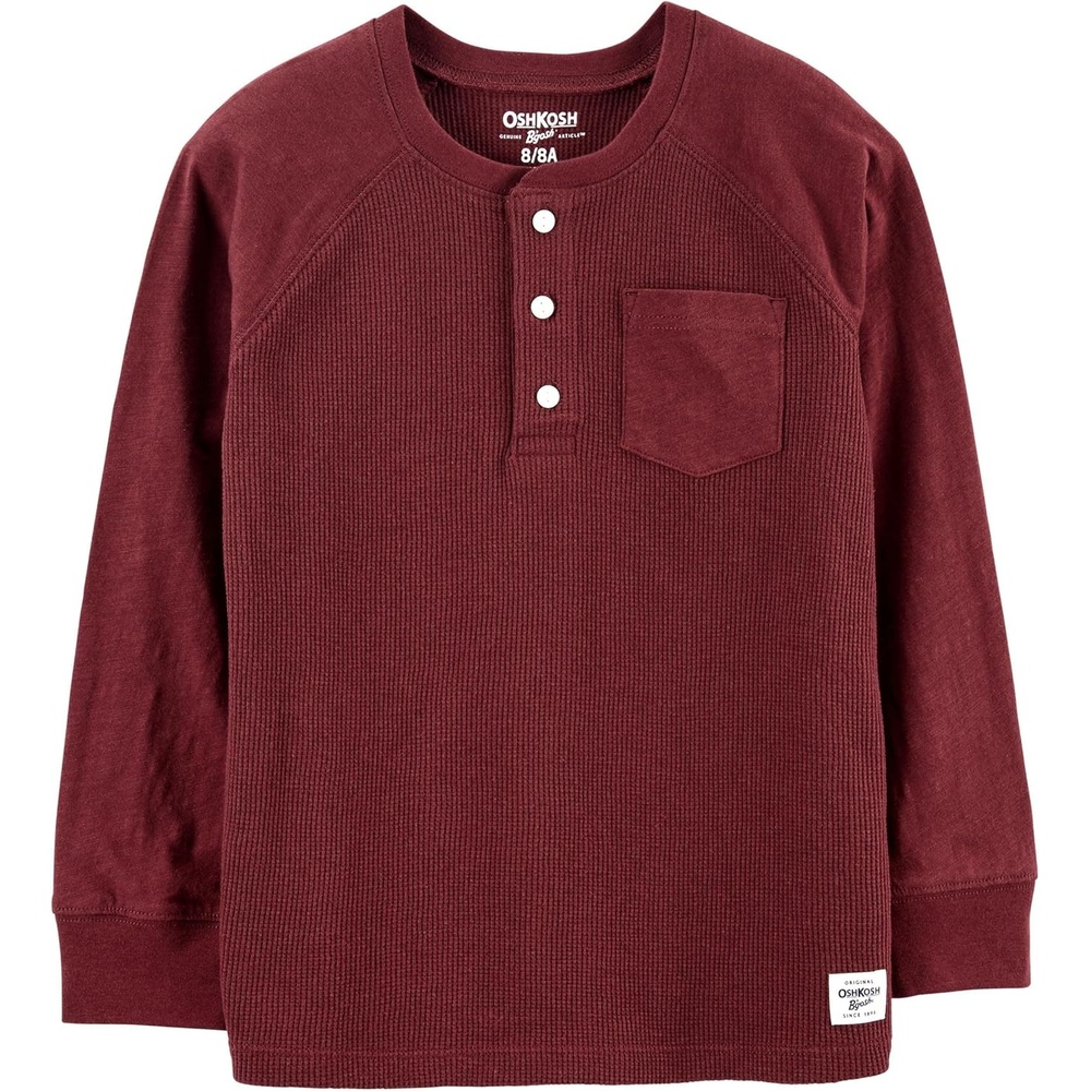 image:imageOSHKOSH BGOSH Boys Thermal Pocket HenleyTerra Stone