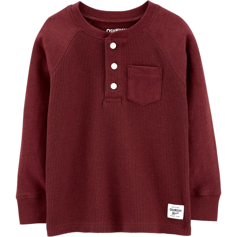 image:imageOSHKOSH BGOSH Boys Thermal Pocket HenleyTerra Stone Henley
