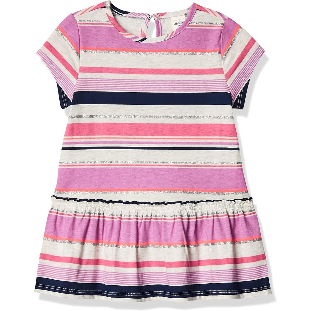 image:imageOshKosh BGosh Girls ShortSleeve TunicPurpleMultistripe