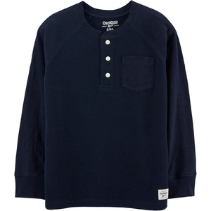 OSHKOSH B’GOSH Boys’ Thermal Pocket Henley(Deep Navy)