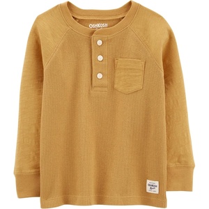 OSHKOSH B’GOSH Boys’ Thermal Pocket Henley(Porter Gold)