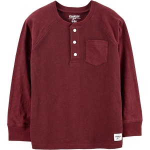OSHKOSH B’GOSH Boys’ Thermal Pocket Henley(Terra Stone)