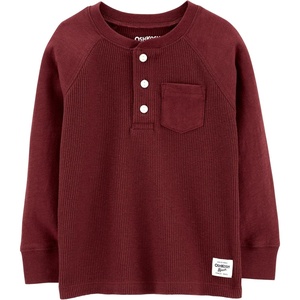 OSHKOSH B’GOSH Boys’ Thermal Pocket Henley(Terra Stone Henley)