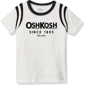 OshKosh B’Gosh Boys’ Short Sleeve Logo Tee(Ivory/Black)