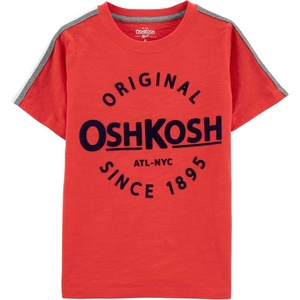 OshKosh B’Gosh Boys’ Short Sleeve Logo Tee(Reddington/Grey/Ivory)