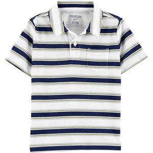OshKosh B’Gosh Boys’ Short Sleeve Polo(Navy Stripe)