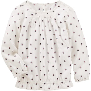 OshKosh B’Gosh Girls’ Long Sleeve Fashion Top(White Dot Floral)