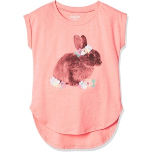 OshKosh B’Gosh Girls’ Short-Sleeve Tunic(Orange Bunny)