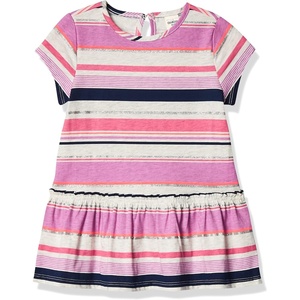 OshKosh B’Gosh Girls’ Short-Sleeve Tunic(Purple/Multistripe)