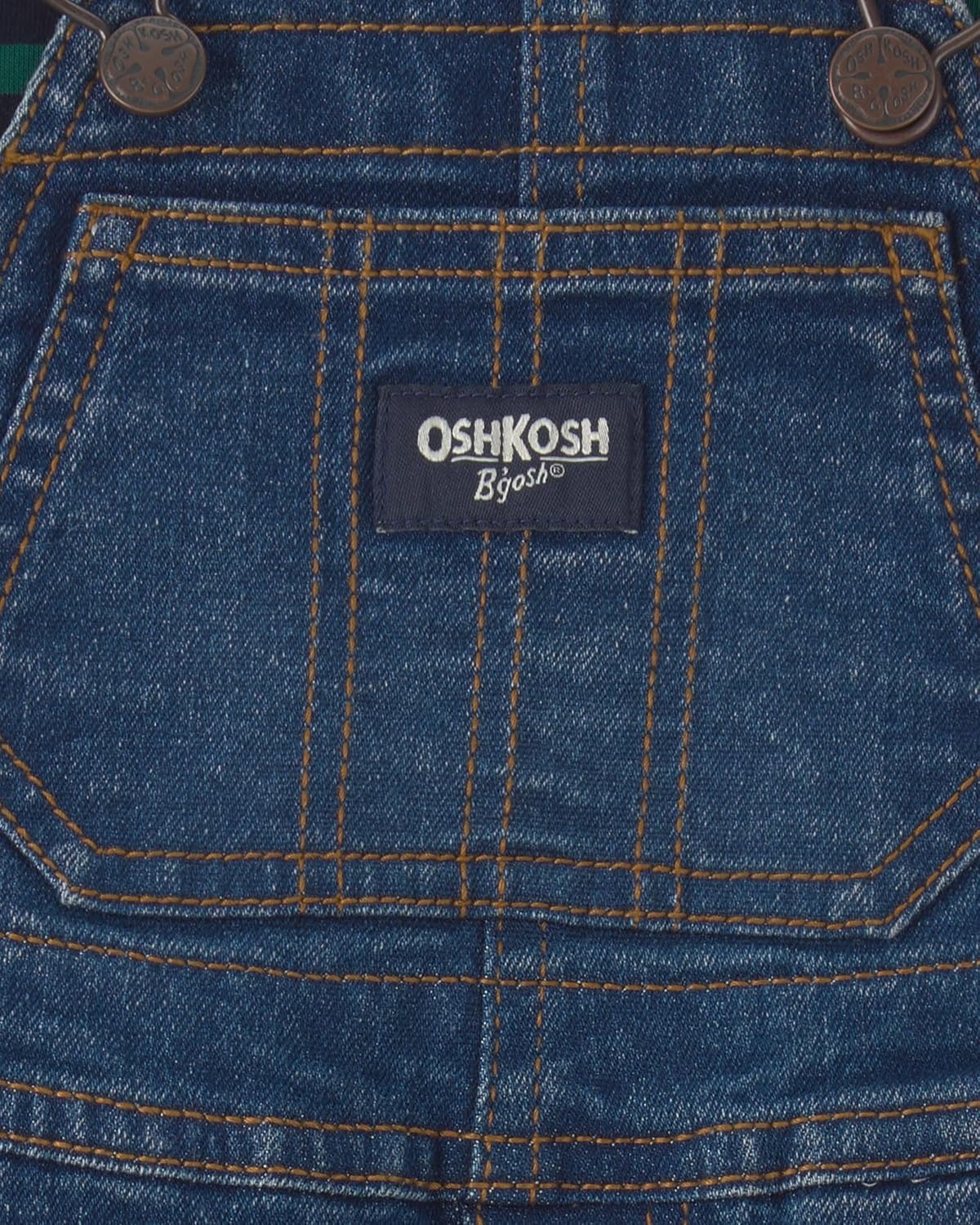 image:imageOSHKOSH BGOSH Baby Boys 2piece Overall SetsBlue Green Stripe