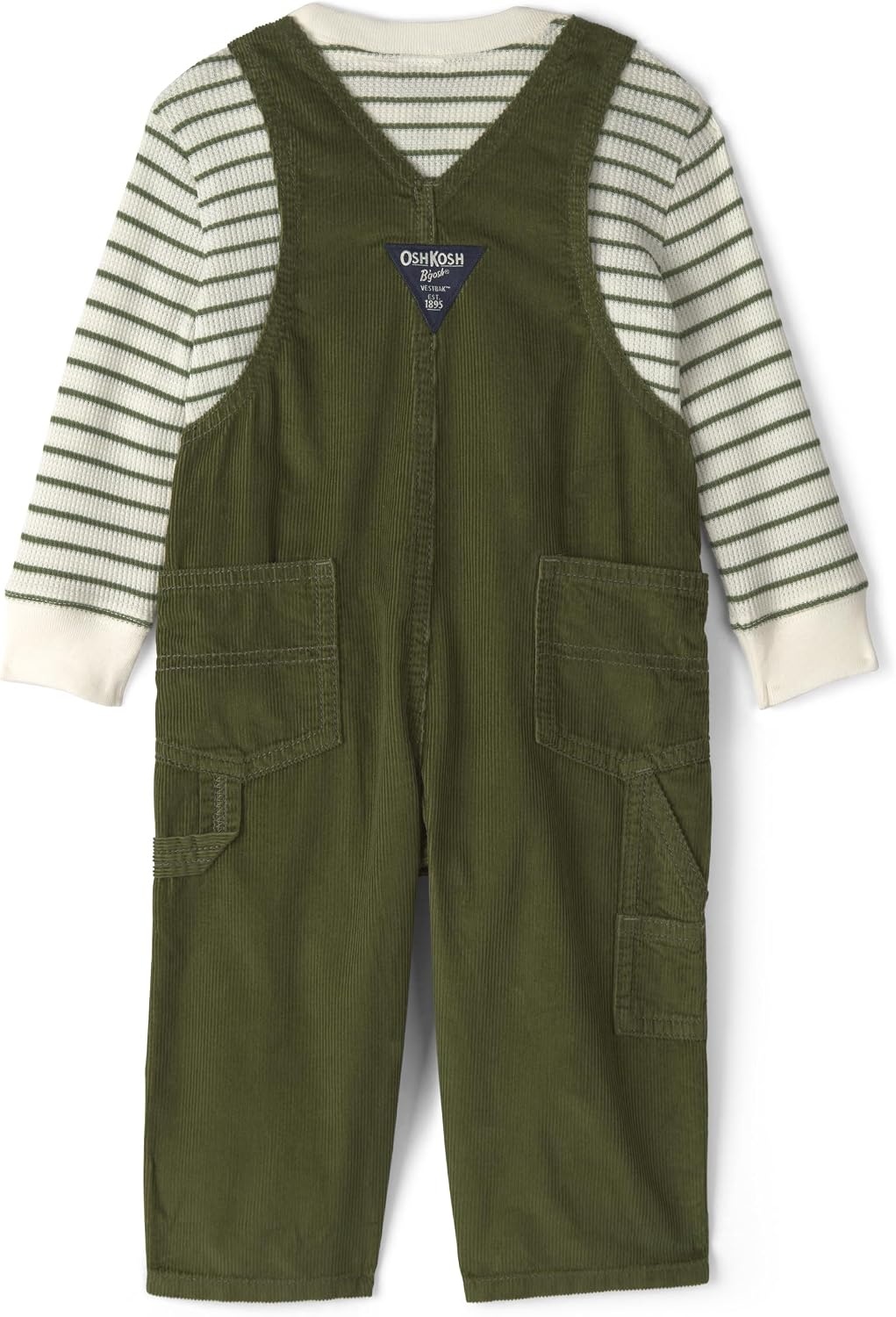 image:imageOSHKOSH BGOSH Baby Boys 2piece Overall SetsGreen White Stripe