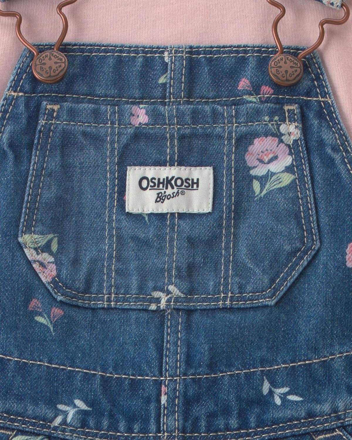 image:imageOSHKOSH BGOSH Baby Girls 2piece Overall SetsBlue Pink Floral