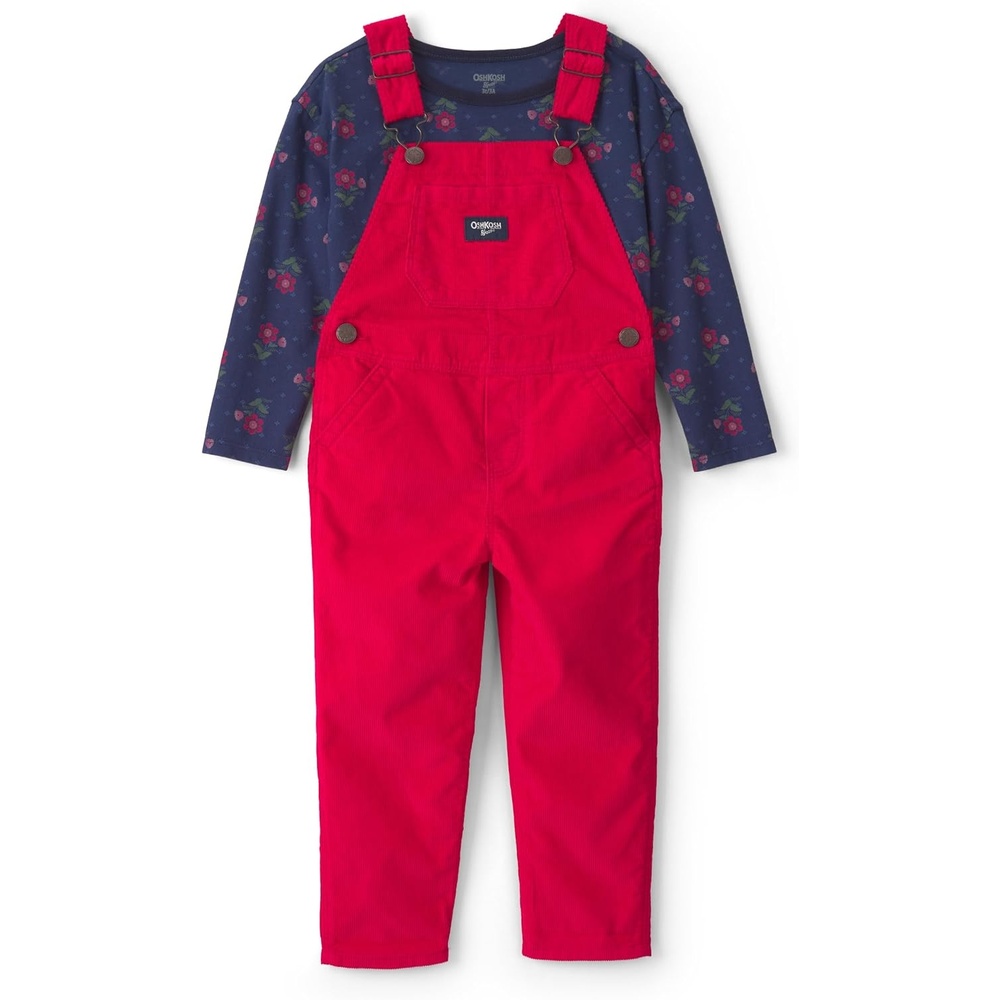 image:imageOSHKOSH BGOSH Baby Girls 2piece Overall SetsRed Blue Stripe