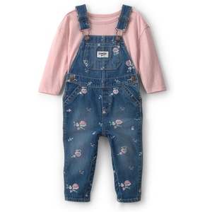 OSHKOSH B’GOSH Baby Girls’ 2-piece Overall Sets(Blue Pink Floral)